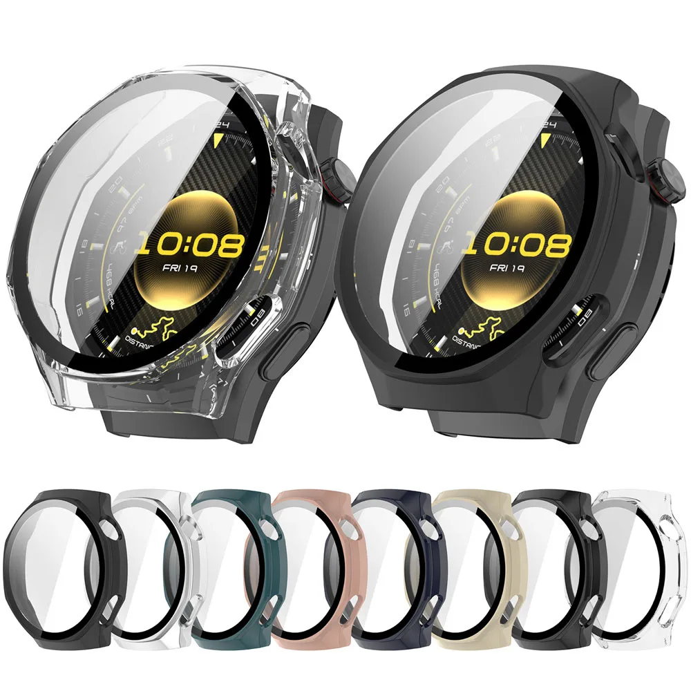 Enhanced Protective Case with Tempered Glass Film for Smartwatch - Durable 2-in-1 Shell and Screen Protector