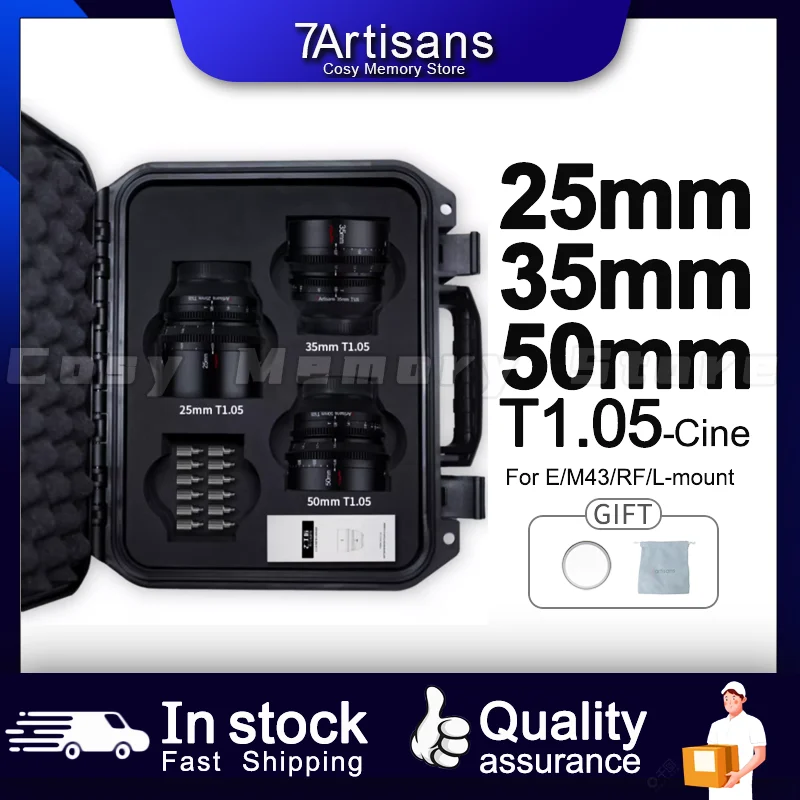 7 Artigiani 25/35/50Mm T1.05 Aps-C Obiettivo Di Visione Cinematografica Per Fujiffx Sony E Micro 4/3 Blackmagic Bmpcc 4K Z Cam E2 Canon Rf