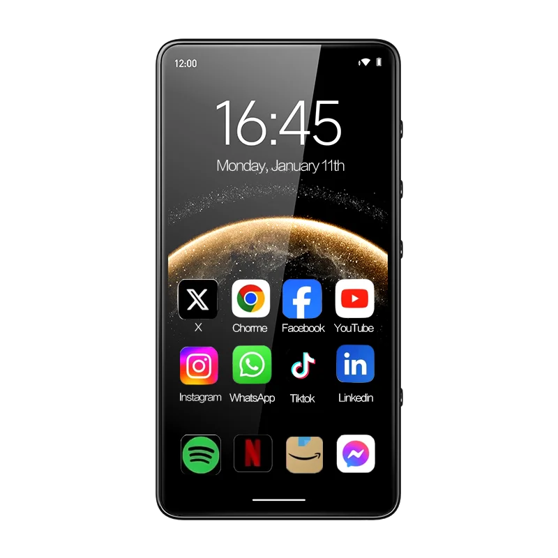 Famue Lecteur MP4 Portable MP3 musique WiFi Android 13, 5,2" 6 Go + 64 Go, Bluetooth 5.3, Lecteur multimédia intelligent avec Google Play, Spotify