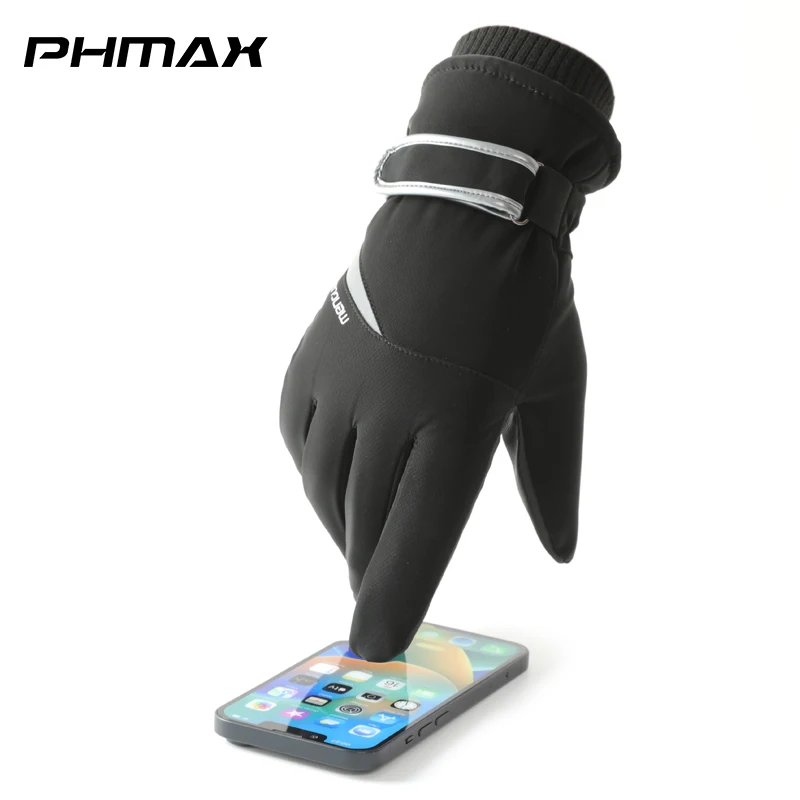 PHMAX Зимние перчатки для мужчин и женщин Водонепроницаемые Идеально подходят для сенсорного экрана Теплые спортивные перчатк...