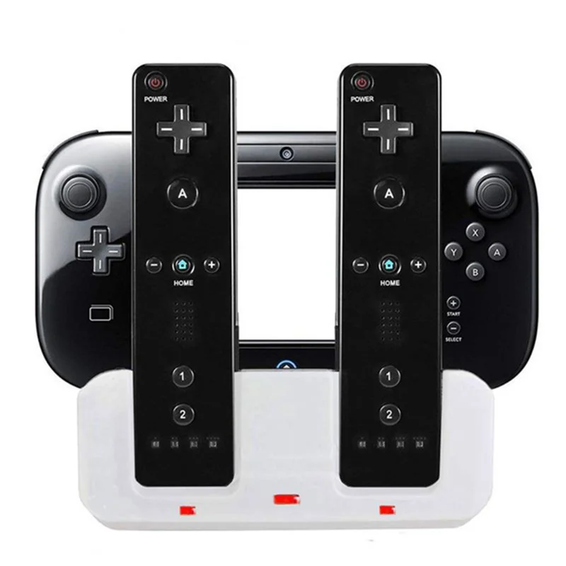 Smart Charging Station Dock Stand Charger for Wii U Gamepad Remote Controller A9LC(White) HOT