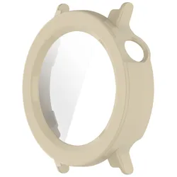 Premium Glass PC Case with Hard Bumper Protective Cover for CMF Watch 3 Pro (Beige)