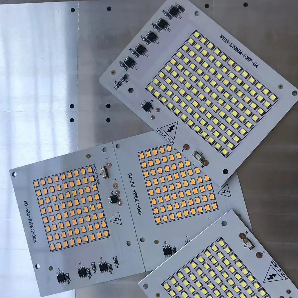 AC220V IC 드라이버 LED PCB LED 투광등 모듈 알루미늄 플레이트 화이트 6000K SMD 2835 (20W 30W 50W 100W 램프용)