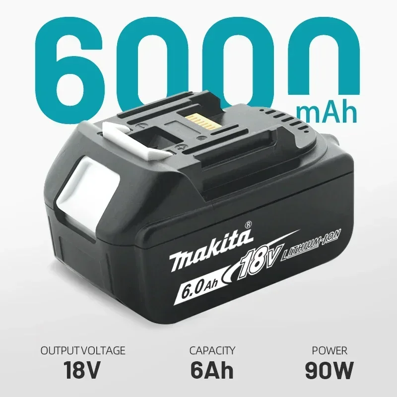 Makita 18V Akku 6000mAh wiederaufladbarer Elektrowerkzeug-Akku, mit LED Li-Ion Ersatz LXT BL1860B BL1860 BL1850 3A Ladegerät – Detail 12
