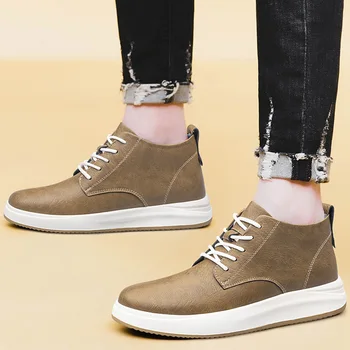 Men's Genuine Leather Casual Sports Shoes New Elevator Shoes 8cm 6cm Invisible Height-Enhancing Shoes Men's Elite Sneakers - Image 5