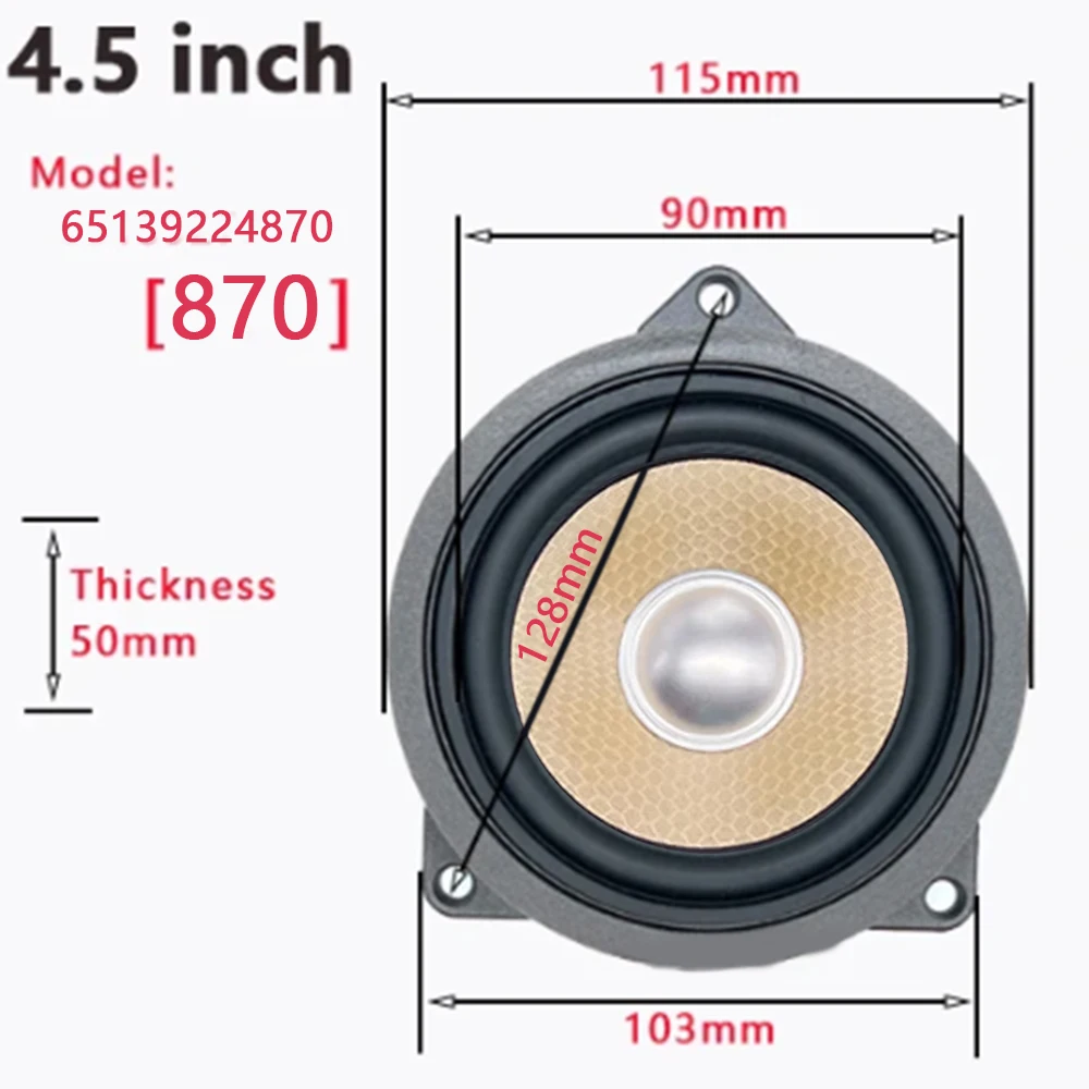 Car Door Midrange Speaker For BMW F30 F10 F11 F32 F34 F01 F02 E90 E60 3 5 7 Series 4.5Inch Car Dashboard Internal Accessories audio speakers kit midrange speakers