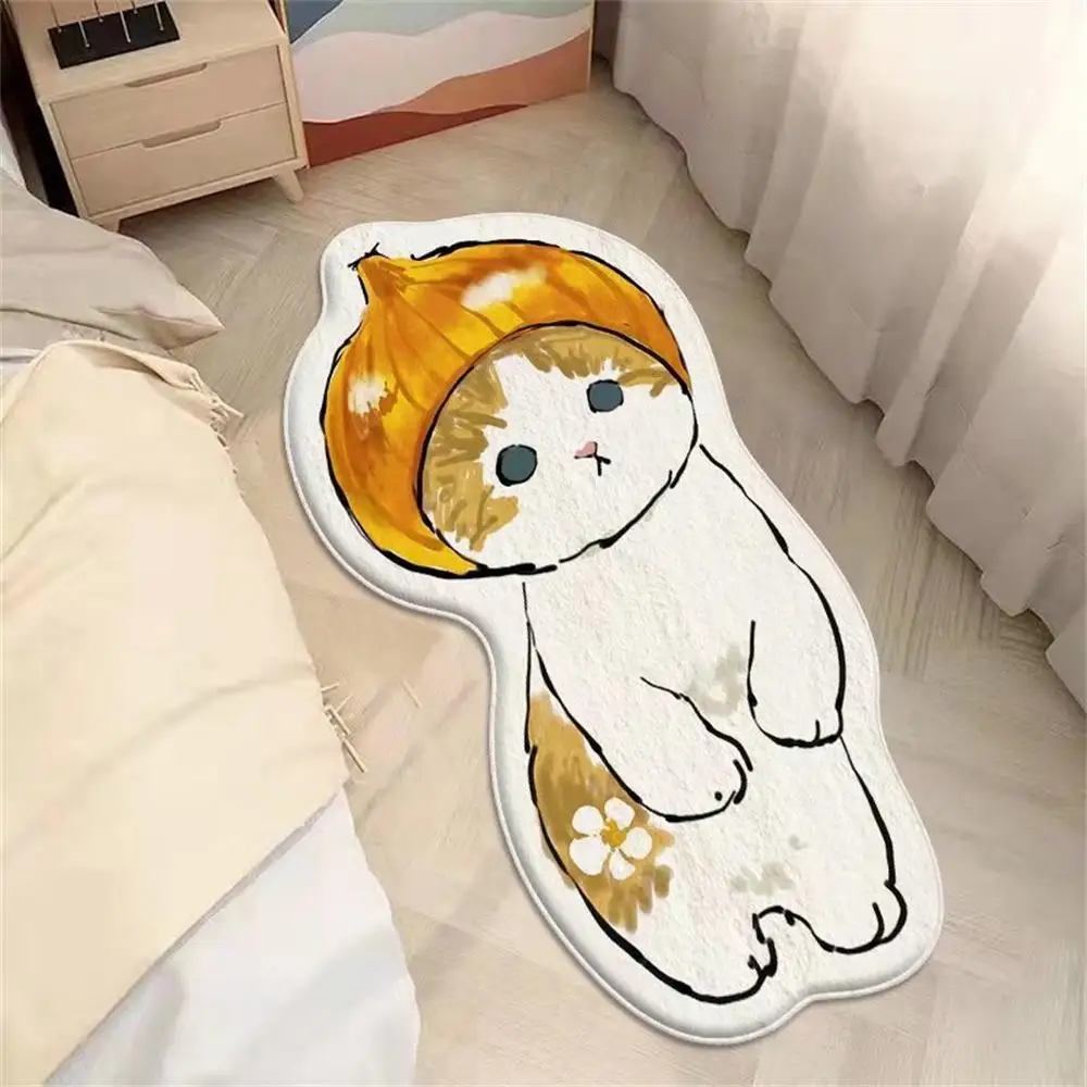 Creative Cat Rugs Non-Slip Carpet Living Room Entrance Doormat Bedroom Bedside Area Rugs Home Decor Floor Mats 1PCS plush rug decorative carpet silk wool rug non slip carpet