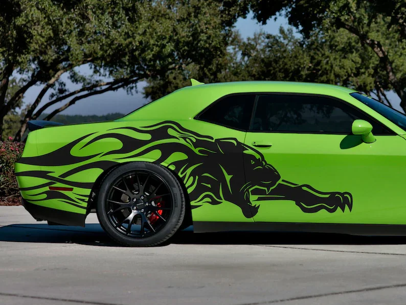 

2 Cougar Flame Decals | High Quality Vinyl | Great For Car, Truck, Boat, Camper | Custom Size Availablecar Long Stripe Decal