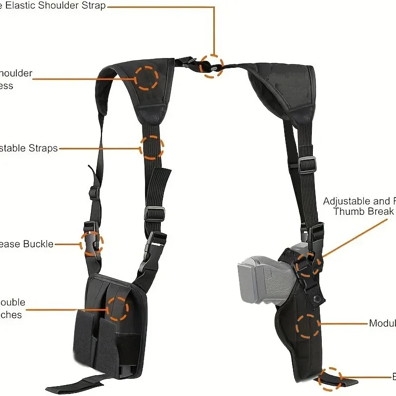 2024 New Tactical Armpit Pistol Holster Military Portable Hidden Holster Hunting Shooting Holster Shoulder Hanging Bag Holster 3
