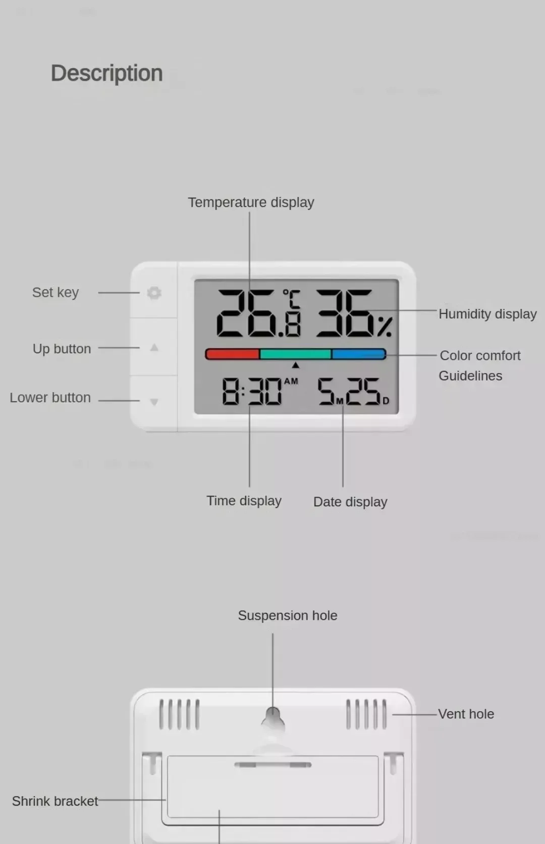 Xiaomi MiaoMiaoCe MHO-C306 Thermometer Hygrometer description image 9