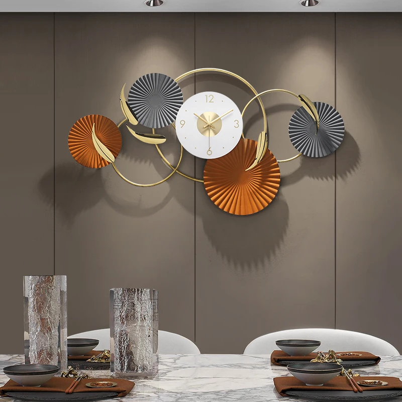 

Chinese Wall Clock Modern Creative Metal Large Art Luxury Silent Hanging Wall Clock Mechanism Living Room reloj pared Home Decor