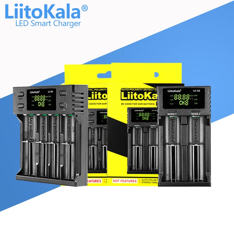LiitoKala lii-S8 lii-S6 Lii-PD4 Lii-PD2 lii-S2 lii-S4 lii-402 lii-202 battery Charger 18650 26650 21700 lithium NiMH