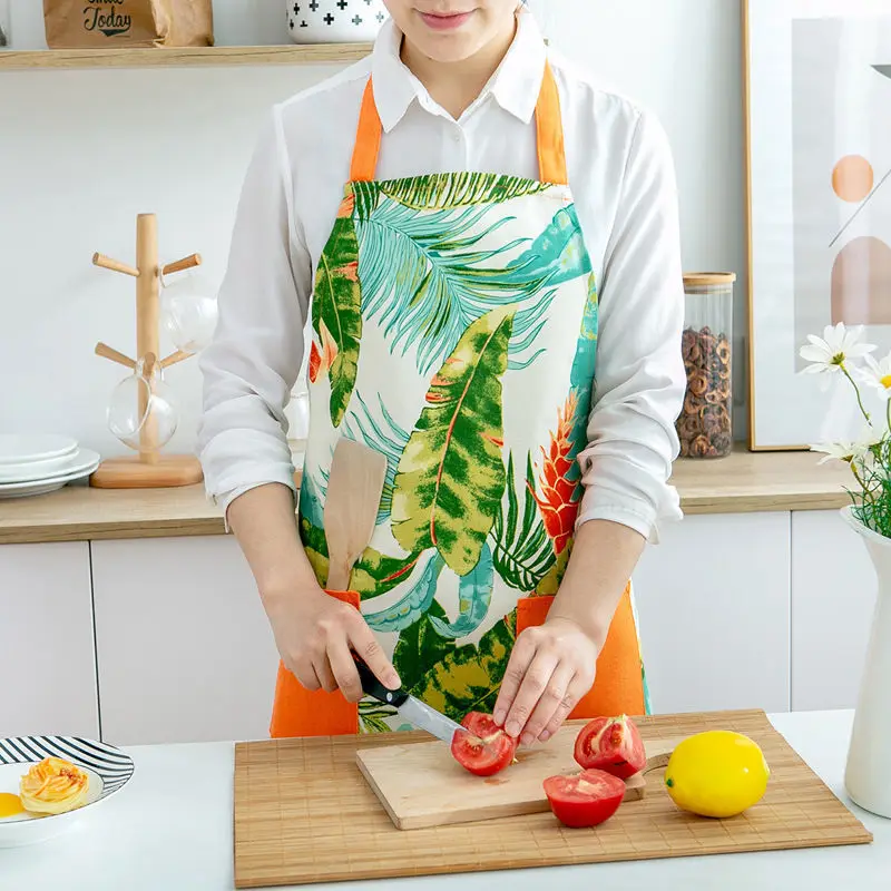 

Новый фартук для кухни, домашняя Хлопковая женская одежда для готовки, маслостойкая и грязеотталкивающая модная милая блузка из хлопка для работы