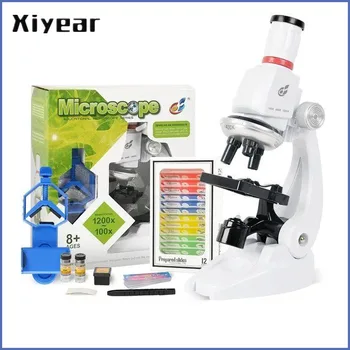 1200X LED Lab Microscope Kit For Children Biology Microscope For Schoolboy Home School Science Educational Toy 1