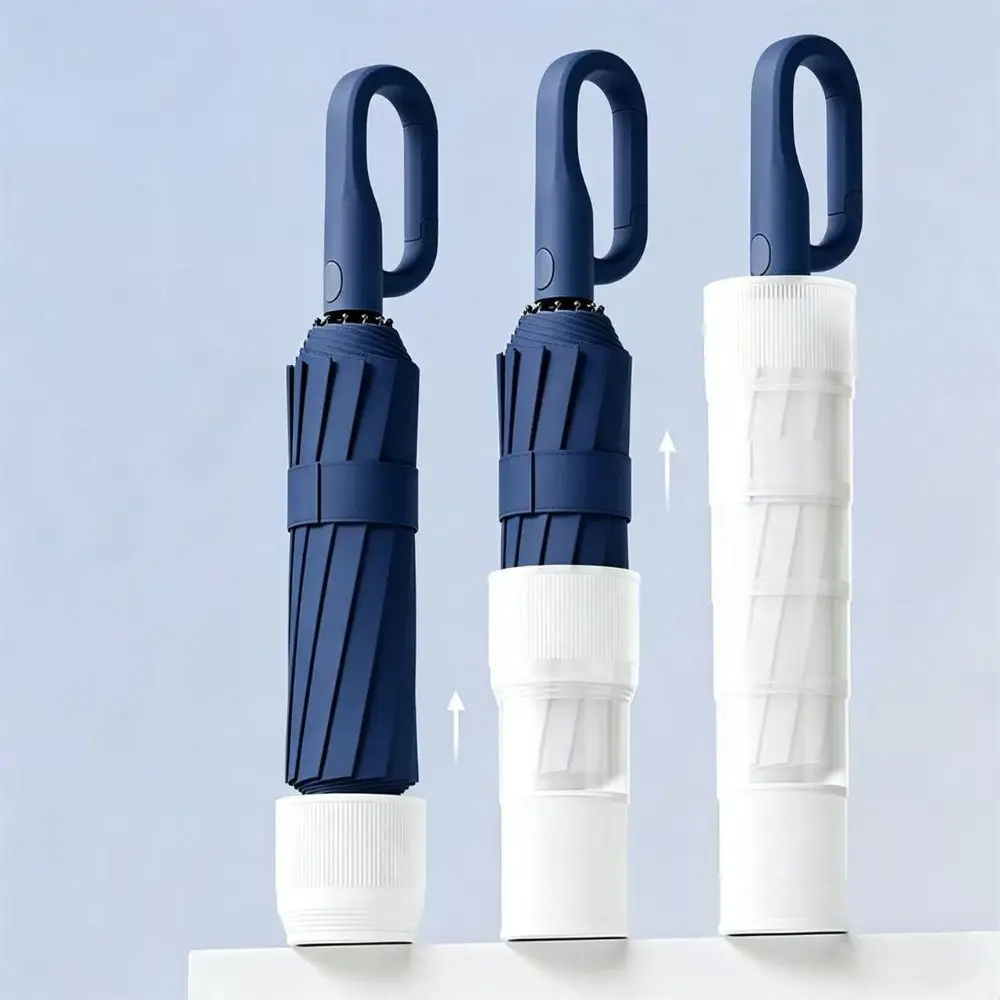 Compact Wind-Resistant Automatic Umbrella with Ergonomic Handle & Waterproof Cover