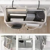 Bedhead hanging basket Cotton and linen fabric Bedside sofa hanging storage bag Bedside shelf Dormitory and apartment storage 3