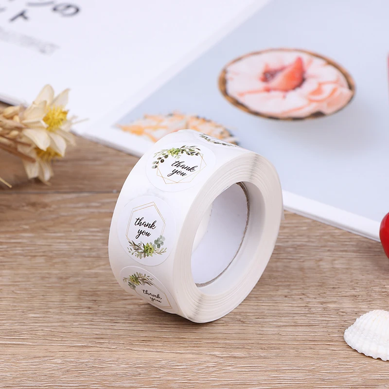 

500pcs/roll Thank You Stickers for seal label Sealing decoration Sticker gift box candy packaging