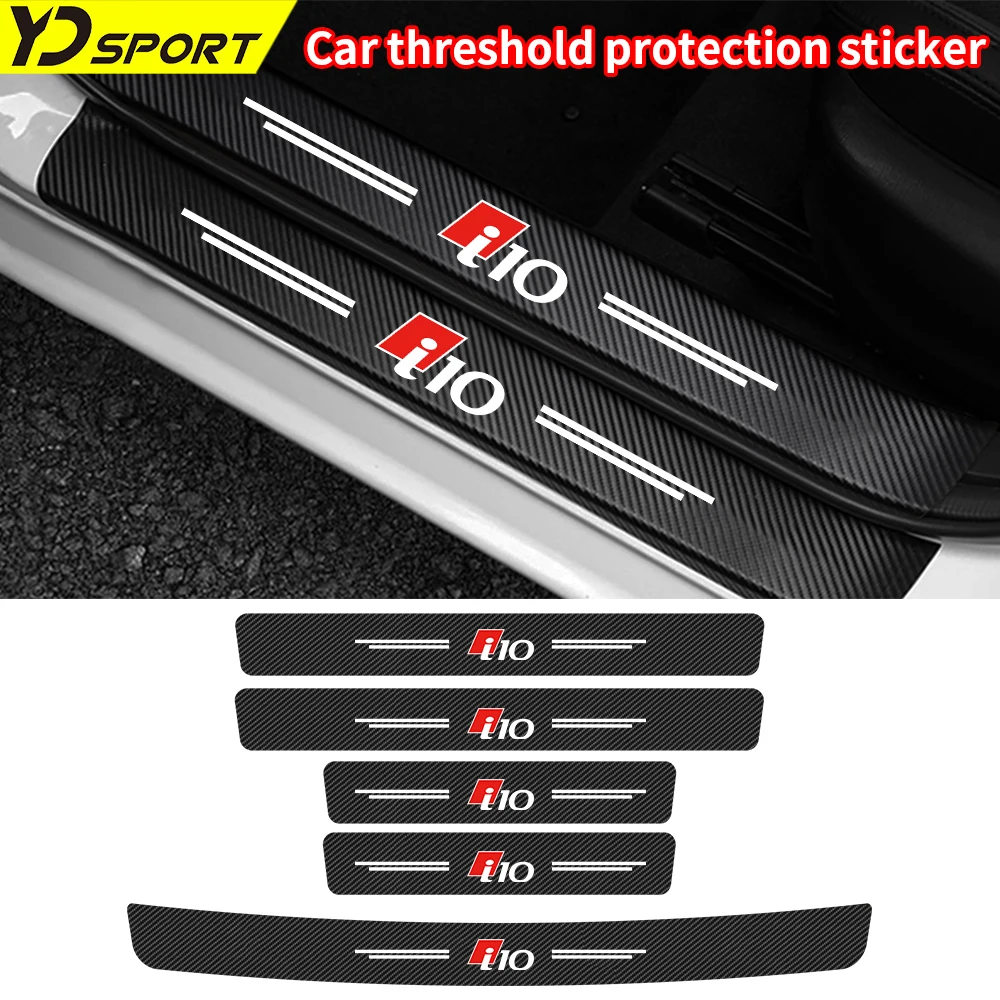 

Carbon Fiber Car Door Sill Stickers Protect Film For Hyundai i10 Trunk Threshold Bumper Strips Anti-Scratch Cover Accessories