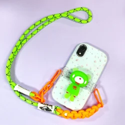 Chic Bear Holder Phone Lanyard: Vibrant Woven Rope for a Playful, Stylish Touch (Green)