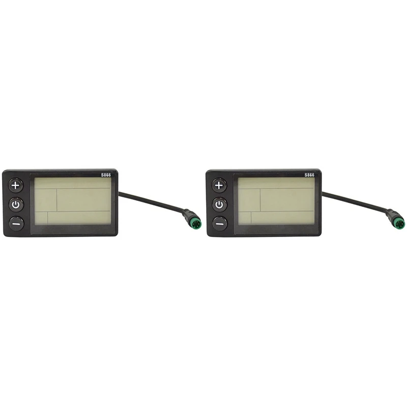 

2X S866 Electric Bike LCD Display E-Bike Electric Scooter Display Meter Control Panel With Waterproof Plug