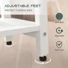 Shower Bench for Inside Shower - White Shower Stool Waterproof - Spa Bathroom Seat Chair with Handle, Storage Shelf, Adjustable 5