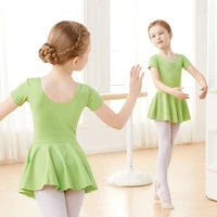 Girls Ballet Leotard Dress Pink Dance Leotard with Tutu Short Sleeve Ballerina Dress for Toddler Girls/Little Girls/Big Girls - Image 4