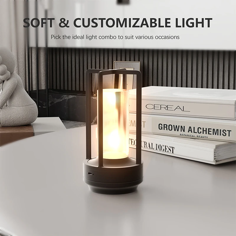 Portable Cordless Led Desk Lamp Touch Three-Color Infinite Dimming Rechargeable Battery Dimming Lighting for Restaurants Bedroom Bar Camping led light desk lamp led desk lamp