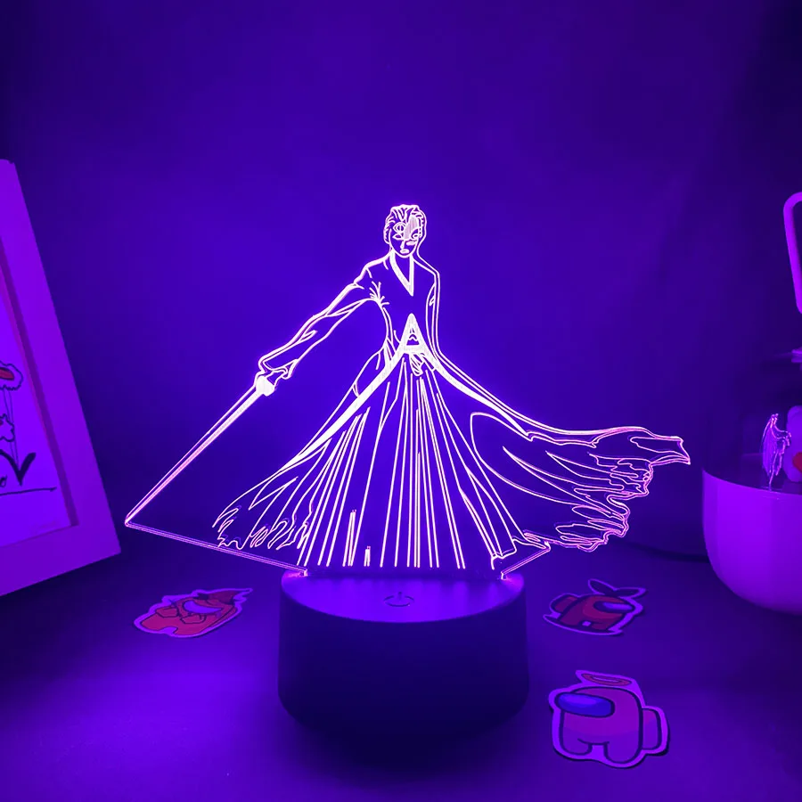 

Anime Bleach Figure Kurosaki Ichigo Shikai 3D Led Night Lights Birthday Fun Gifts For Friend Bedroom Table Decor Manga Lava Lamp