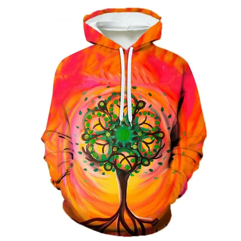 thumbnail image 1 of Sudadera con capucha con estampado de árbol psicodélico creativo de primavera y otoño para hombre, sudaderas casuales con impresión 3D, sudaderas, camisetas de calle, 1 of 4