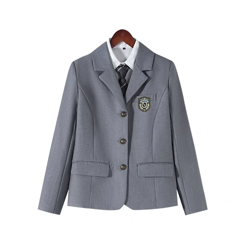 Japanese School Uniforms Girl Autumn&Winter Long Blazer Sets Pleated Skirt JK Sailor Tie Anime Cos Costumes Women