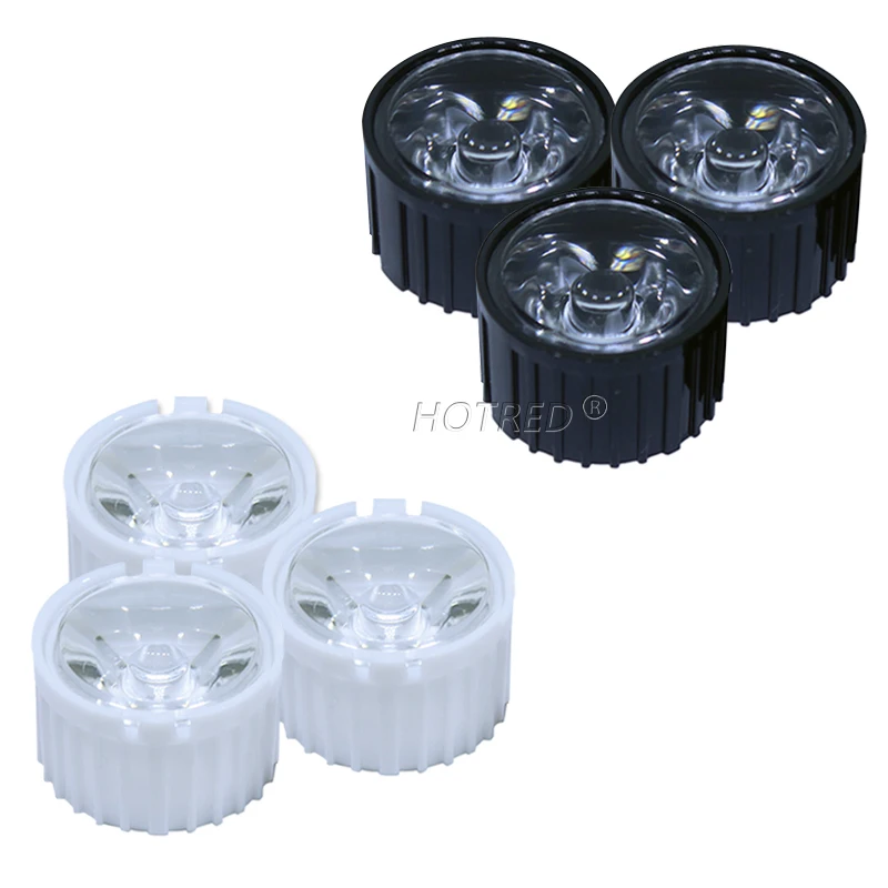 Optical LED Lens Acrylic Convex Lens Acrylic Lens Optical Lens Kit Optical Lens Accessories 1W 3W 5W LED Lens 20MM PMMA Lenses Bracket Reflector 10 30 45 60 90 120degree Reflector Collimator Convex Optical