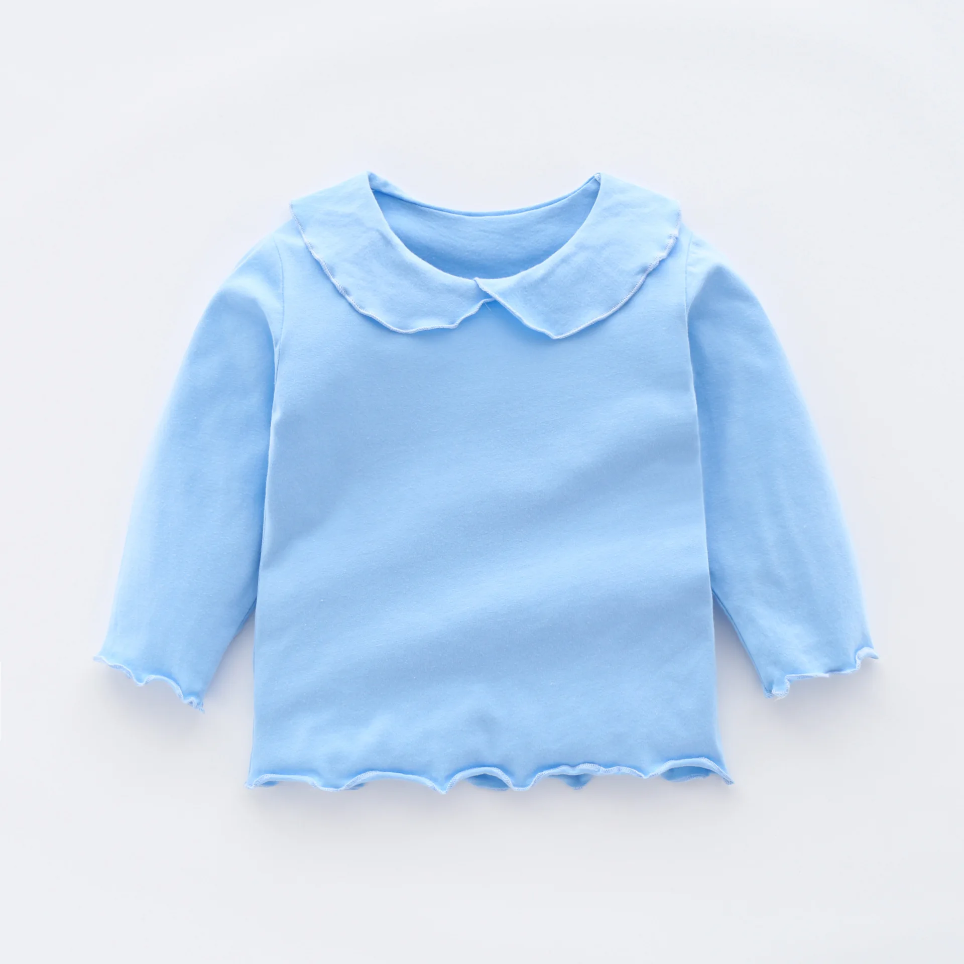 

ZWY1945 Children's Clothing Autumn Boy's Long Sleeves T-shirt Solid Color Cotton T Shirt Girls O-Neck Kids Clothes 2-7 Years