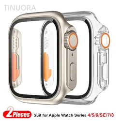 Premium Glass Screen Protector Cover & Bumper for Series87 45mm (Titanium Transparent)