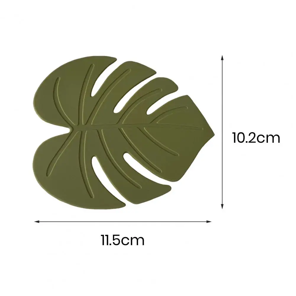 Decorative Dining Table Coaster Cartoon Leaf-shaped Silicone Coaster Set Heat Resistant Dining Table Placemats Easy to Clean