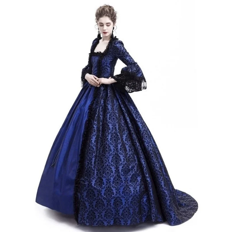

Anime Medieval Palace Princess Dress Vintage Evening Gown for Women Lace Long Sexy Party Cosplay Court Retro Clothing