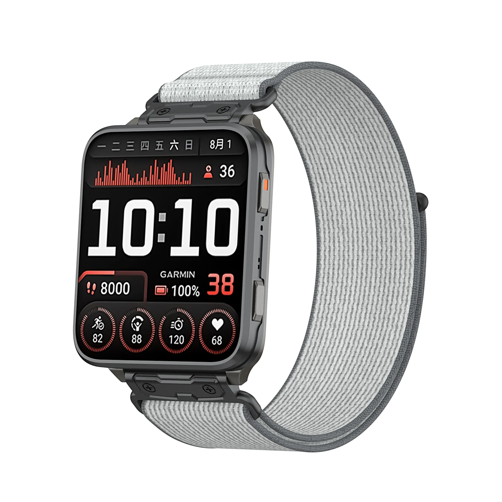 Nylon Braid Adjustable Outdoor Watch Strap with Metal Connector - 24mm Band