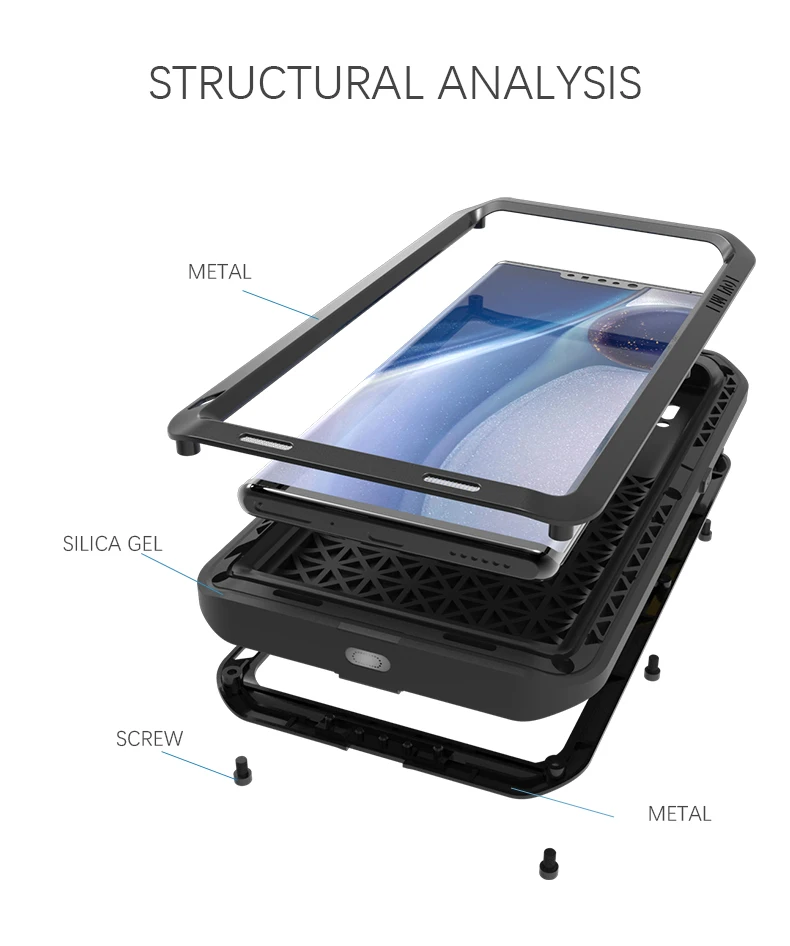 New Powerful Case For Huawei Mate 30 Pro Shock Dirt Proof Metal Armor Cover Phone Case For Huawei Mate 30 Pro Cases 6.39''