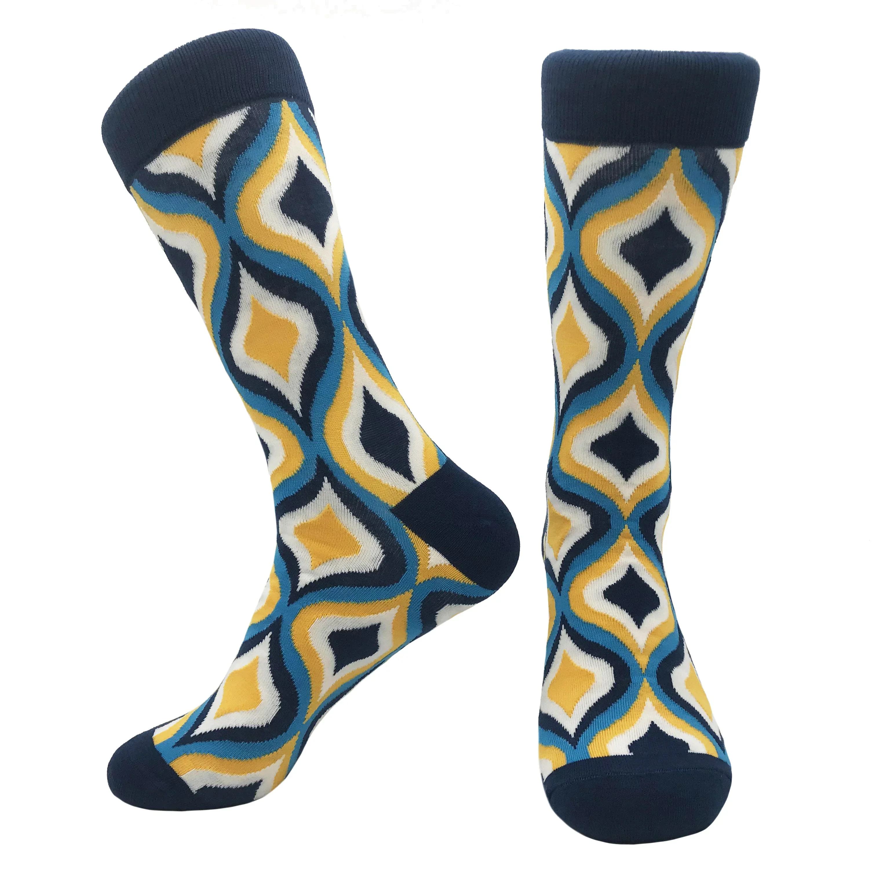 Men's Combed Cotton Argyle Pattern Happy Socks