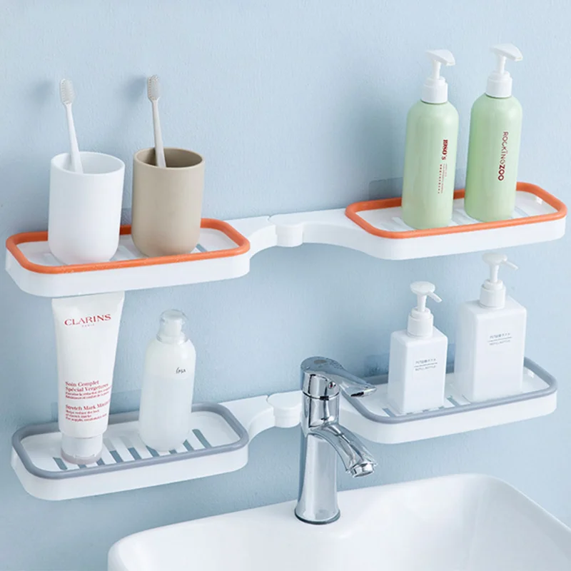 Bathroom Revolving Rack Wall-mounted Toilet Washstand Kitchen Wall Storage   Accessories WC Organizer 3