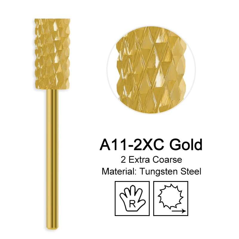 Golden Tungsten Carbide Nail Drill Bit for Manicure and Pedicure Accessories