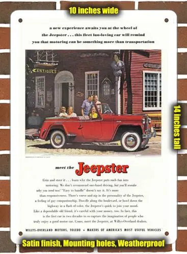 

Металлический знак-1949 Willys Jeepster- 10x14 дюймов