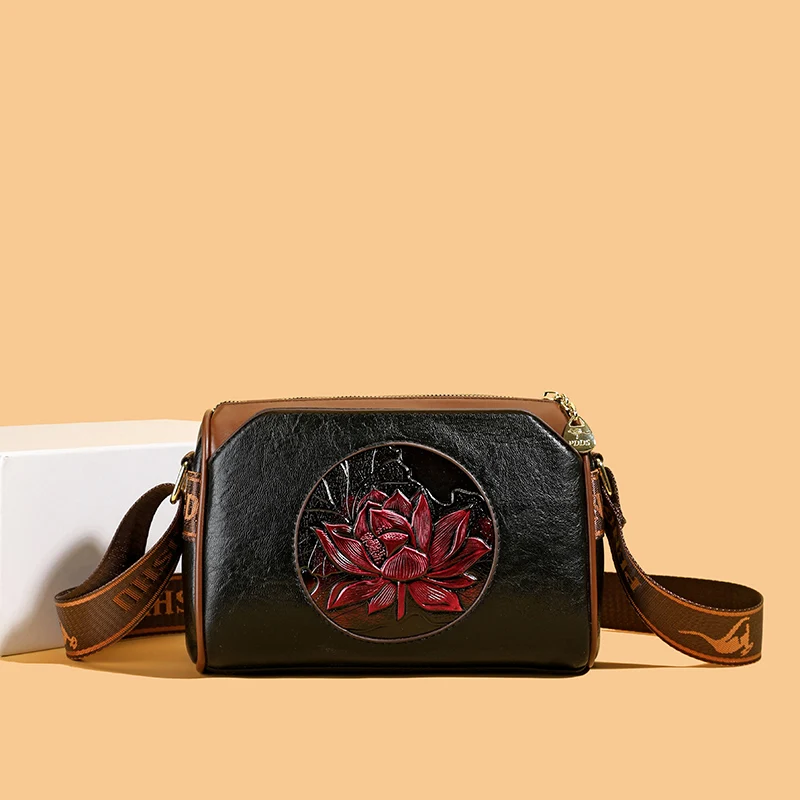 Women's Shoulder Bag Famous Brand Elephant Embroidered Female Messenger Bags Wallet High Quality Leather Girl Bolsas Sac A Main - 3