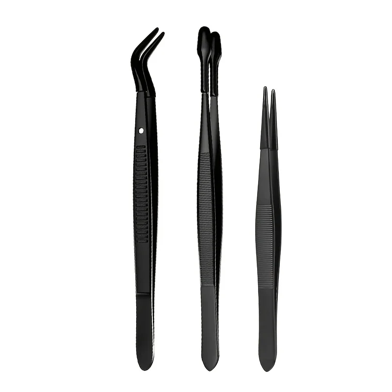 2/3/5/6pcs 고무 팁이 있는 핀셋 고무 PVC 실리콘 코팅 논마링 플랫 팁 벤트 팁 핀셋 팁이 있는 핀셋