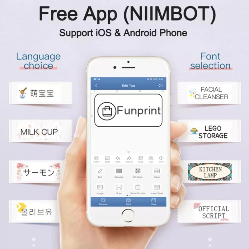 Niimbot Black D11 Portable Label 