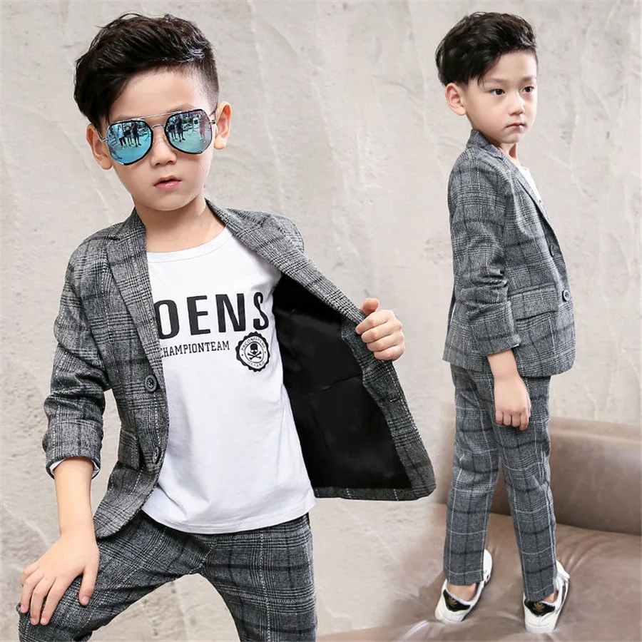 

Formal Boys Gentleman Classic Wedding Suit Children Outerwear Clothing School Uniform Boy Outfit Suits for 4 -12 Year Teenager
