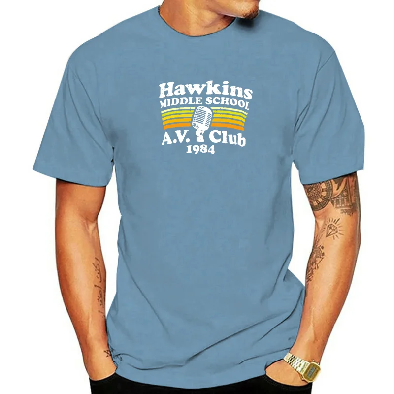 thumbnail image 1 of Hawkins Middle School A.V. Club T Shirt hawkins av club eleven netflix stranger dustin things mike lucas, 1 of 5