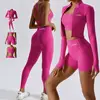 Custom LOGO Fitness Clothes Hip Lift Long Sleeve Exercise Set Gym Women's 4 Piece Yoga Set Gym Fitness Set 1