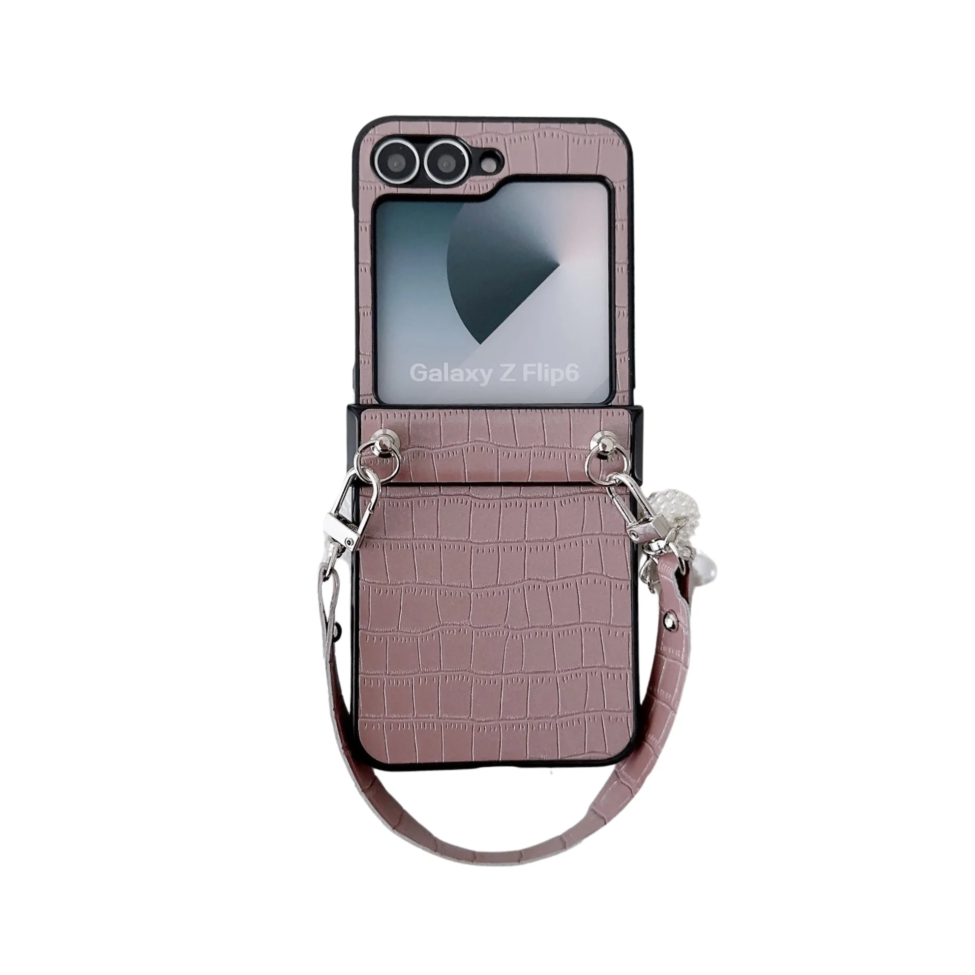 Alligator Pattern PU Leather Phone Case with Wrist Strap - Shockproof Protection Cover