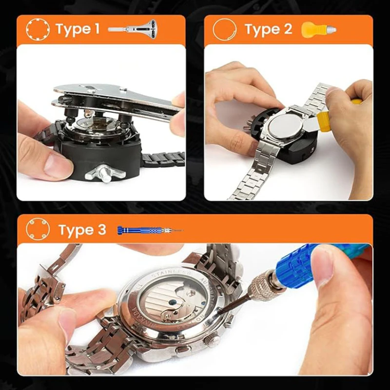 Comprehensive 154-Piece Watch Repair Tool Set for Battery Change, Link Removal & Strap Adjustment