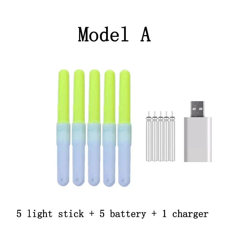 Electric Light Stick With 5 Rechargeable cr322 Battery Fishing Float Accessory Led Lightstick Night Fishing 5pcs/lot J514